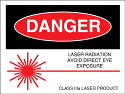 Class IIIa Logotype (Danger) Label. 2 1/2&quot; x 2&quot;