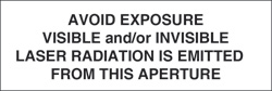Laser Aperture Label - "Visible and/or Invisible Laser Radiation" (1 3/4" x 1/2")