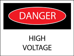 High Voltage Label - 2 1/4&quot; x 1 3/4&quot;