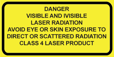IEC Explanatory Label. Class 4 for Visible & Invisible Lasers  (2"w x 1"h)