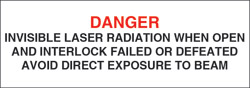 Class IIIb Optionally Interlocked Protective Housing Label (Invisible Laser Radiation) 3" x 1"