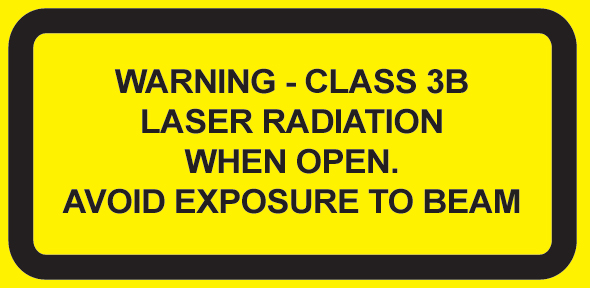 IEC Invisible Class 3B  Noninterlocked  protective housing label (2"w x 1"h)