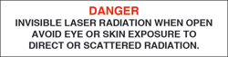Class IV Non-Interlocking Protective Housing Label (Invisible Laser Radiation) 3" x 1"