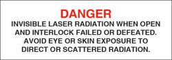 Class IV Optionally Interlocked Protective Housing Label (Invisible Laser Radiation) 3" x 1"