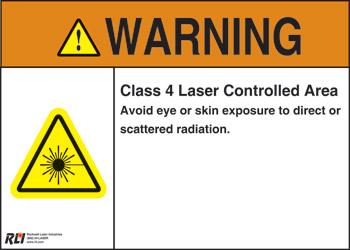 Plastic Class 4 Laser Warning Sign